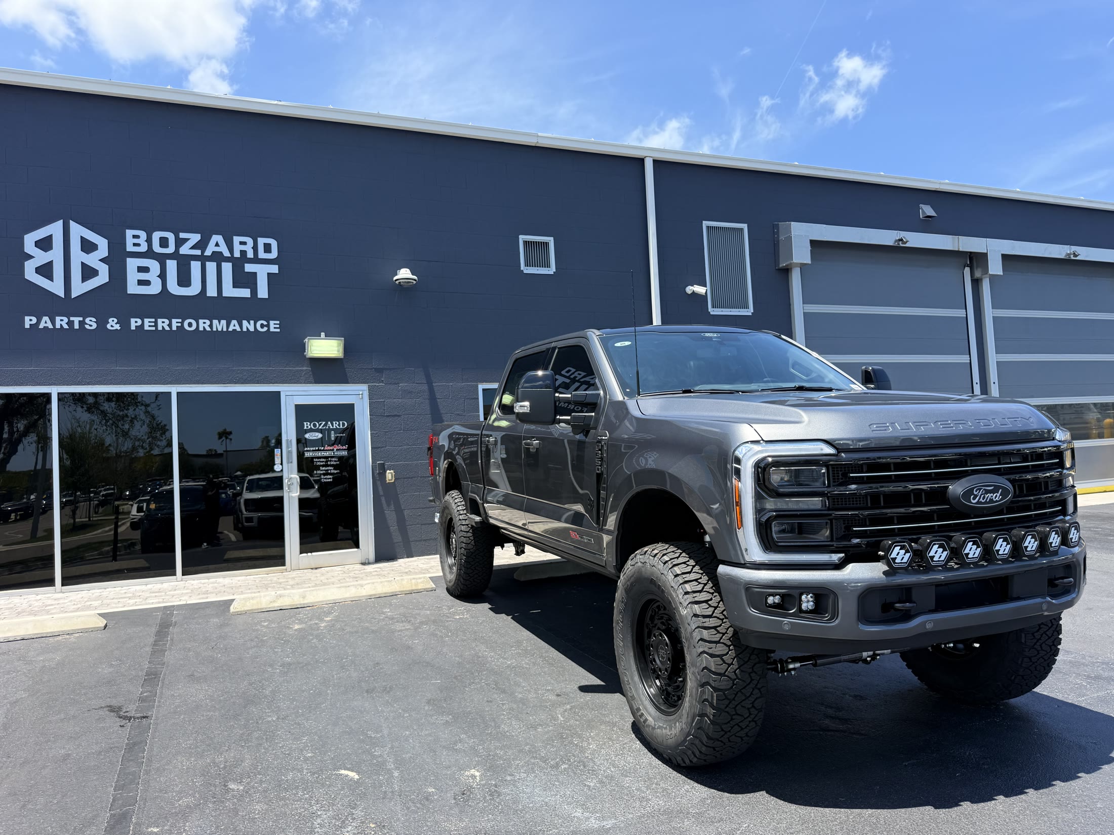 A custom Ford Super Duty built by Bozard Built in St. Augustine